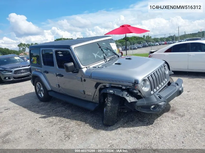 2021 Jeep Wrangler Unlimited Sahara 4X4 VIN: 1C4HJXEN0MW516312 Lot: 40370288