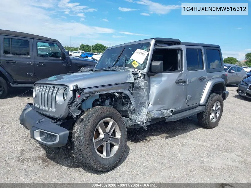 2021 Jeep Wrangler Unlimited Sahara 4X4 VIN: 1C4HJXEN0MW516312 Lot: 40370288