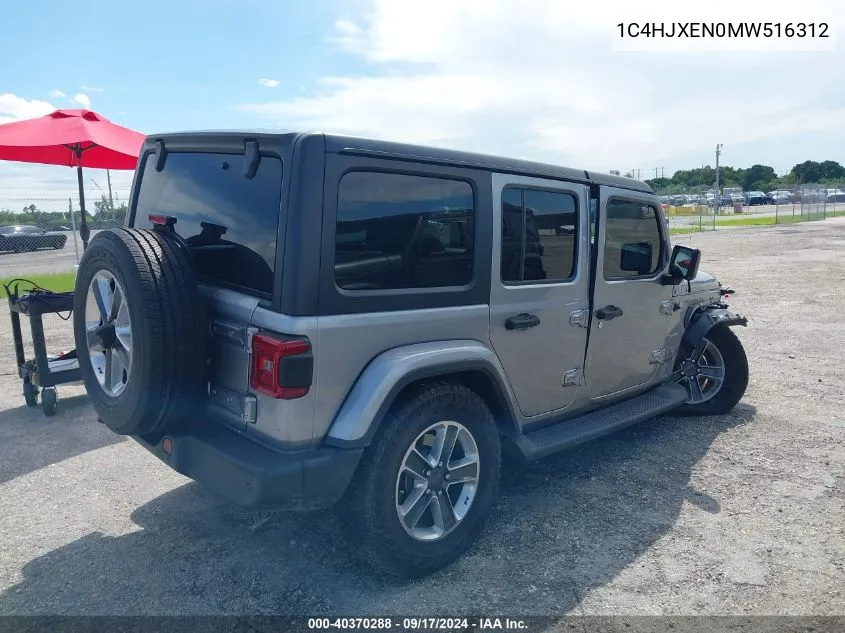 2021 Jeep Wrangler Unlimited Sahara 4X4 VIN: 1C4HJXEN0MW516312 Lot: 40370288