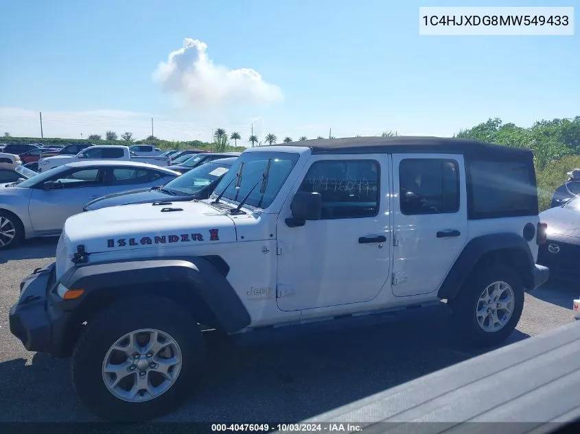 1C4HJXDG8MW549433 2021 Jeep Wrangler Unlimited Islander 4X4