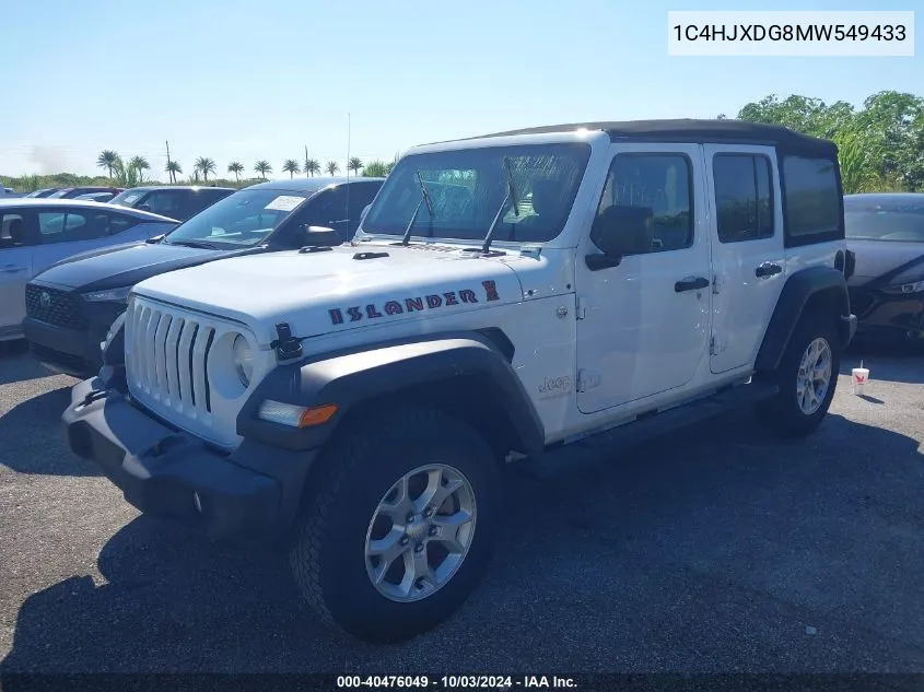 1C4HJXDG8MW549433 2021 Jeep Wrangler Unlimited Islander 4X4