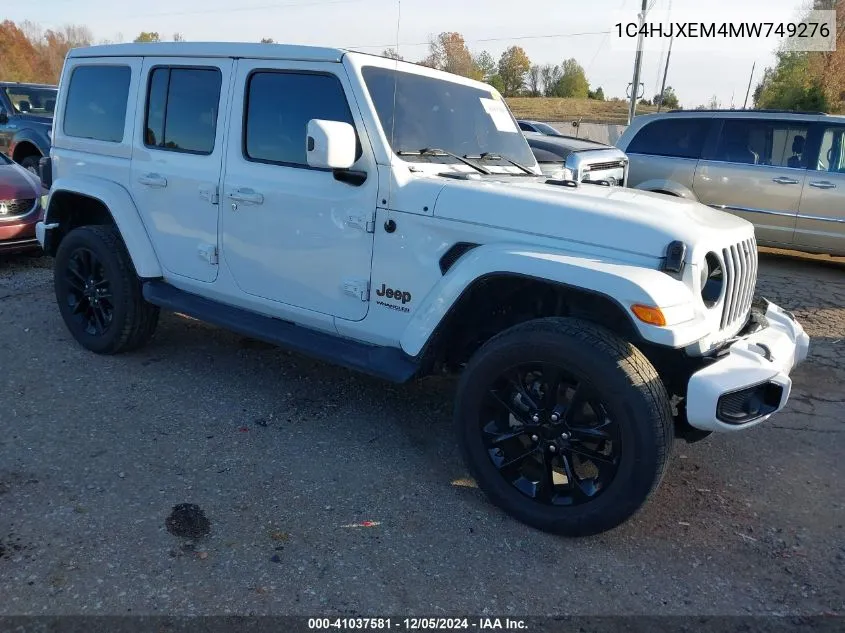 2021 Jeep Wrangler Unlimited High Altitude 4X4 VIN: 1C4HJXEM4MW749276 Lot: 41037581