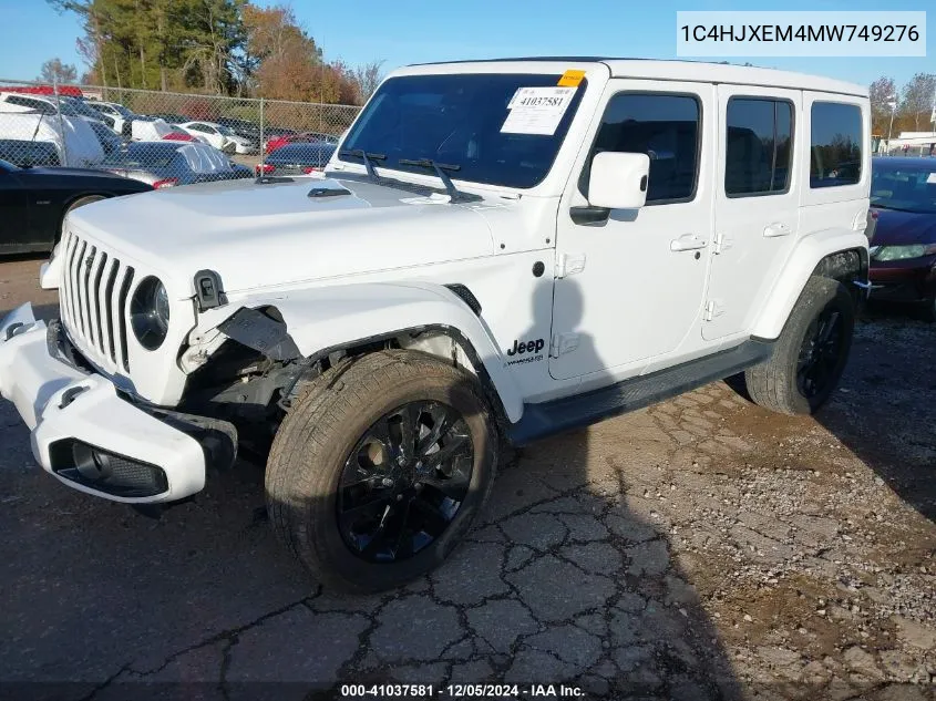 2021 Jeep Wrangler Unlimited High Altitude 4X4 VIN: 1C4HJXEM4MW749276 Lot: 41037581