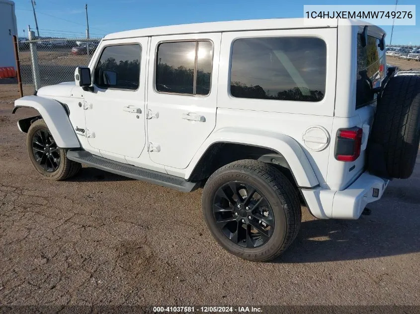 2021 Jeep Wrangler Unlimited High Altitude 4X4 VIN: 1C4HJXEM4MW749276 Lot: 41037581