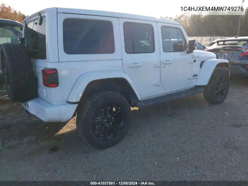 2021 Jeep Wrangler Unlimited High Altitude 4X4 VIN: 1C4HJXEM4MW749276 Lot: 41037581