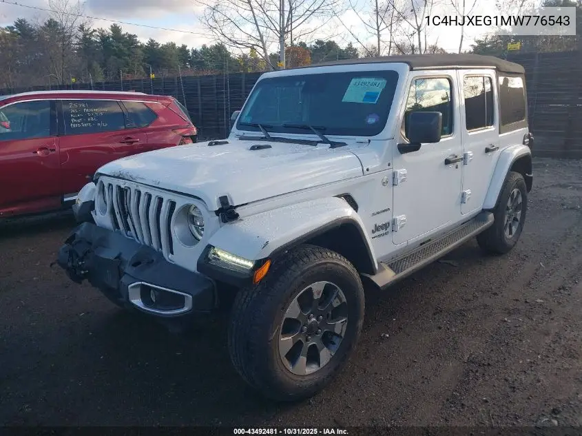 1C4HJXEG1MW776543 2021 Jeep Wrangler Unlimited Sahara 4X4
