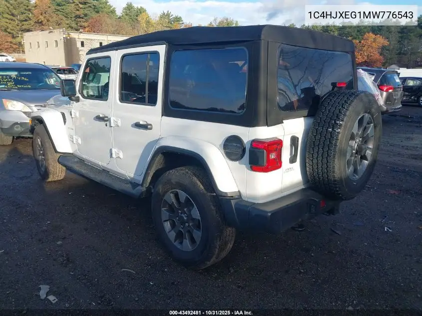 1C4HJXEG1MW776543 2021 Jeep Wrangler Unlimited Sahara 4X4