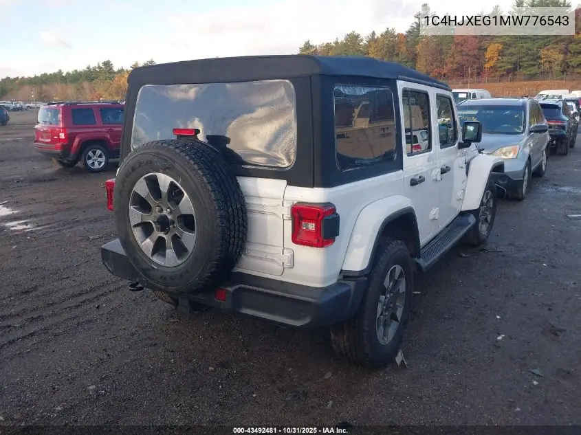 1C4HJXEG1MW776543 2021 Jeep Wrangler Unlimited Sahara 4X4