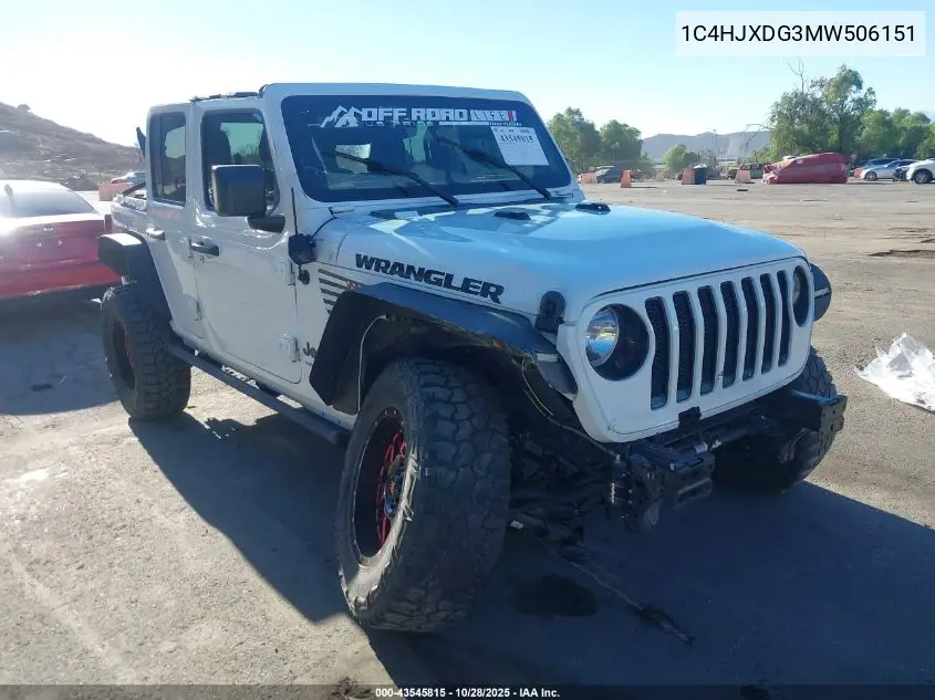 1C4HJXDG3MW506151 2021 Jeep Wrangler Unlimited Sport Altitude 4X4
