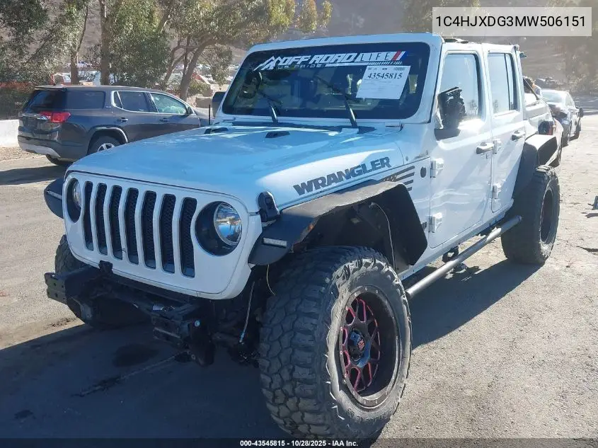 1C4HJXDG3MW506151 2021 Jeep Wrangler Unlimited Sport Altitude 4X4