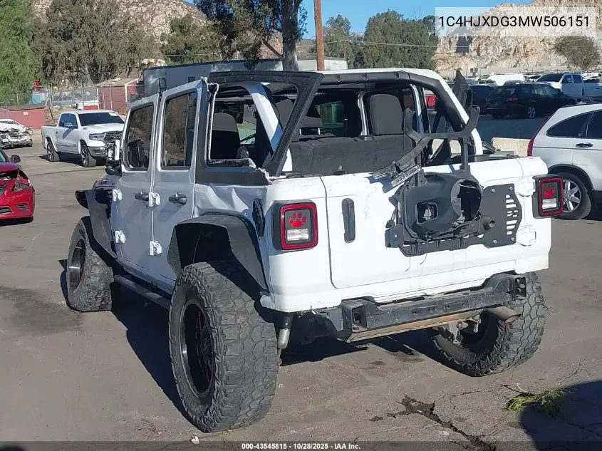 1C4HJXDG3MW506151 2021 Jeep Wrangler Unlimited Sport Altitude 4X4