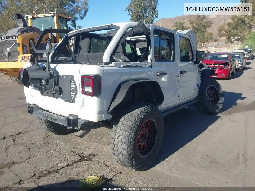 1C4HJXDG3MW506151 2021 Jeep Wrangler Unlimited Sport Altitude 4X4