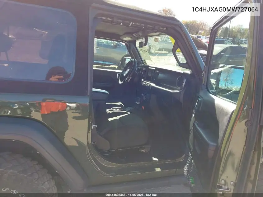 1C4HJXAG0MW727064 2021 Jeep Wrangler Willys 4X4