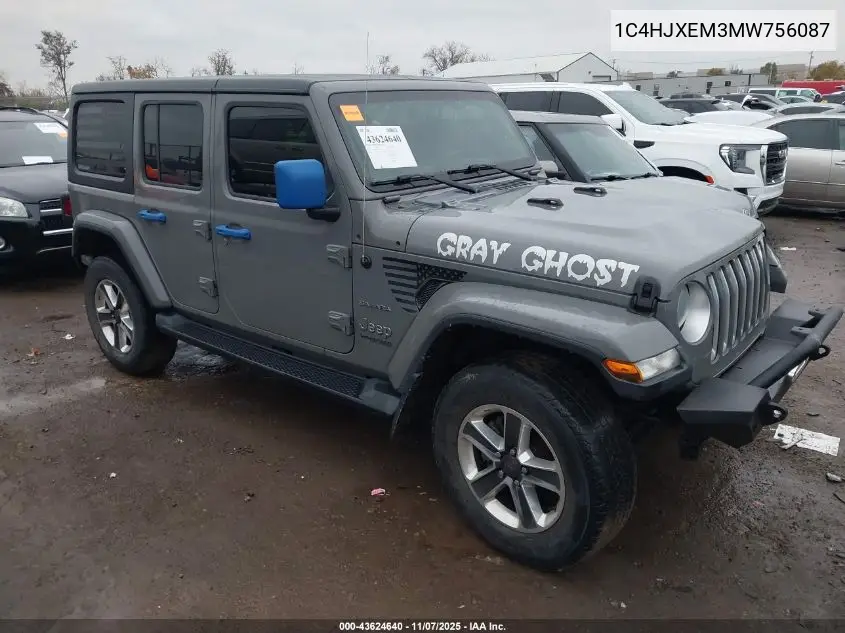 1C4HJXEM3MW756087 2021 Jeep Wrangler Unlimited Sahara