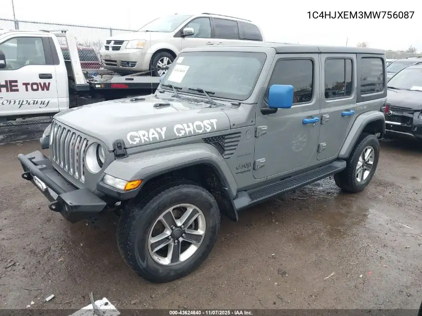 1C4HJXEM3MW756087 2021 Jeep Wrangler Unlimited Sahara