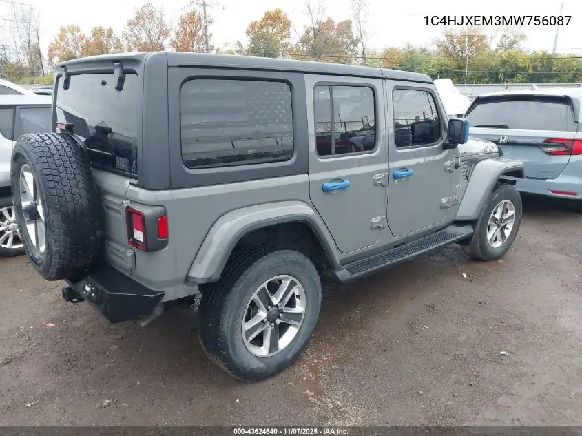 1C4HJXEM3MW756087 2021 Jeep Wrangler Unlimited Sahara