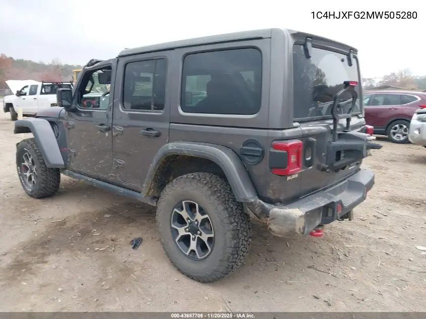 1C4HJXFG2MW505280 2021 Jeep Wrangler Unlimited Rubicon 4X4