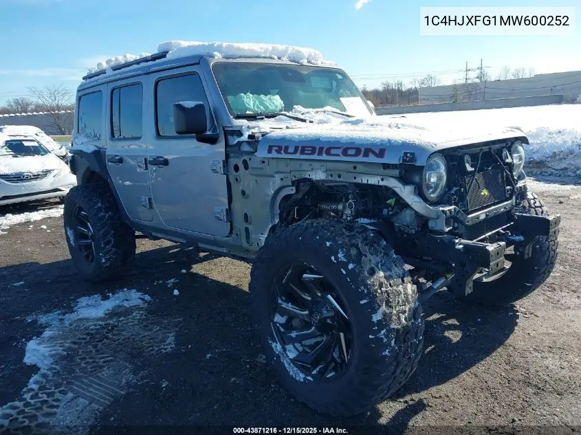 1C4HJXFG1MW600252 2021 Jeep Wrangler Unlimited Rubicon 4X4