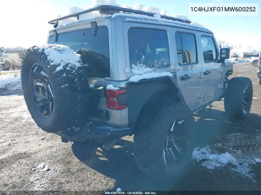 1C4HJXFG1MW600252 2021 Jeep Wrangler Unlimited Rubicon 4X4