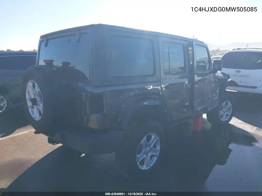 1C4HJXDG0MW505085 2021 Jeep Wrangler Unlimited Sport S 4X4
