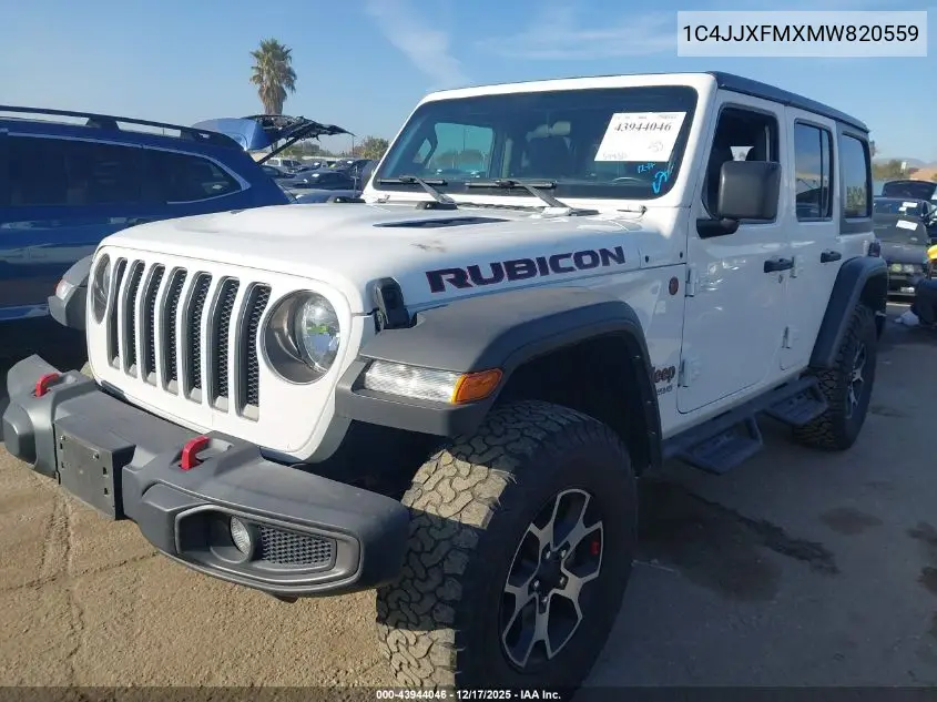 1C4JJXFMXMW820559 2021 Jeep Wrangler Unlimited Rubicon 4X4