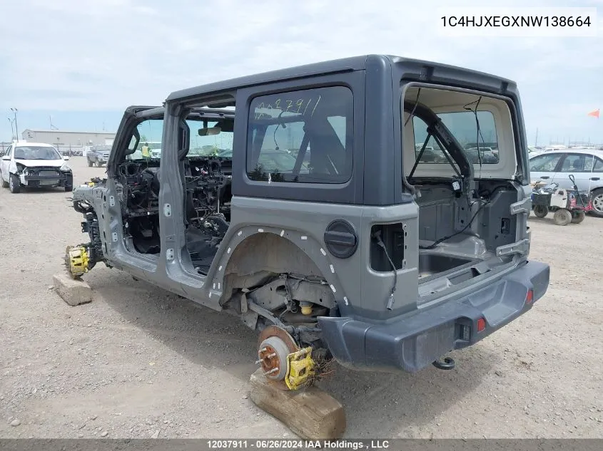 1C4HJXEGXNW138664 2022 Jeep Wrangler Unlimited Sahara