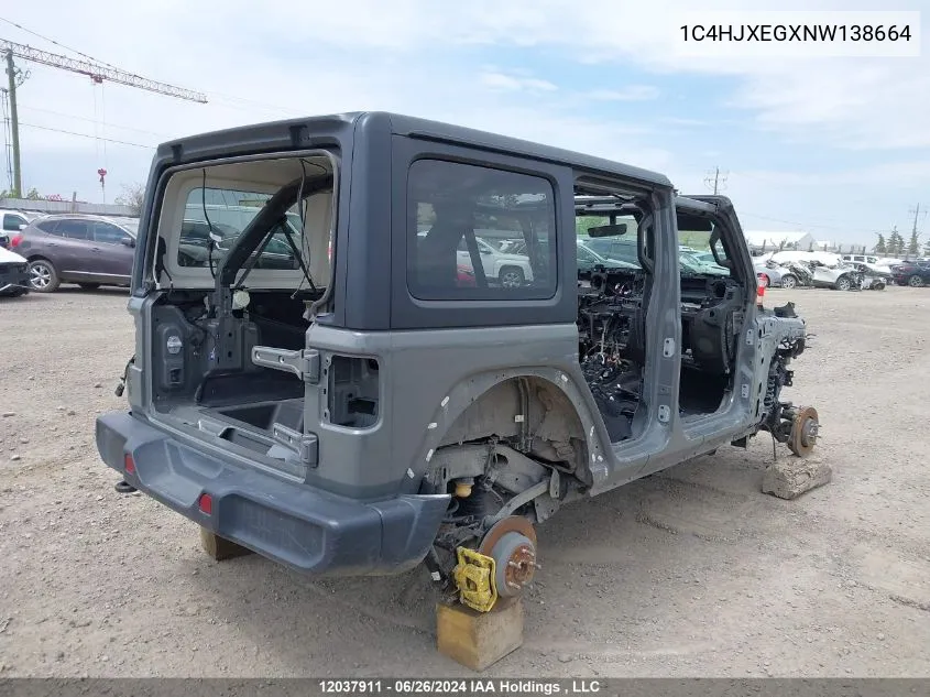 1C4HJXEGXNW138664 2022 Jeep Wrangler Unlimited Sahara