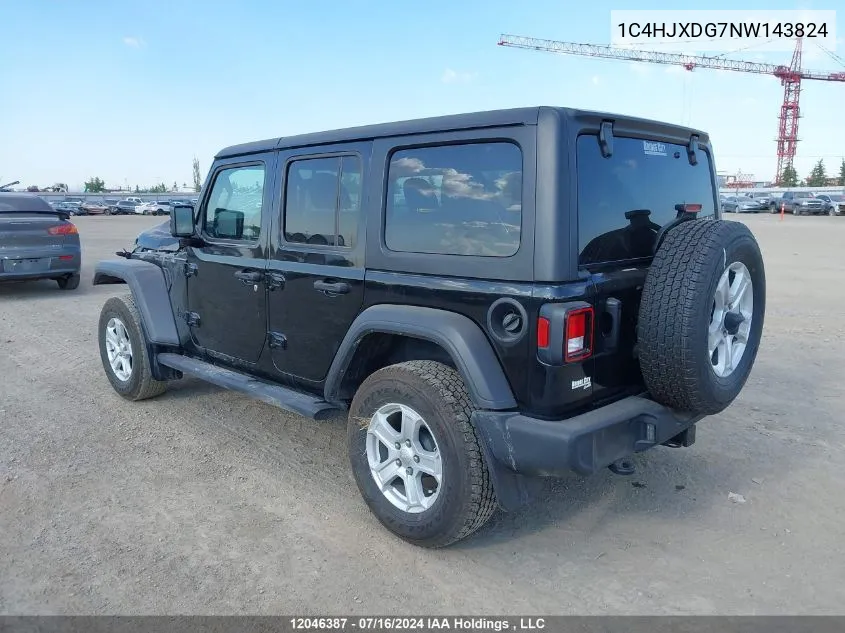 1C4HJXDG7NW143824 2022 Jeep Wrangler Unlimited Sport S