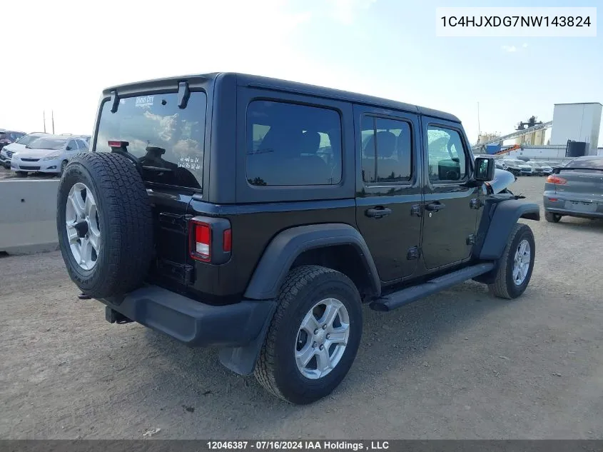 1C4HJXDG7NW143824 2022 Jeep Wrangler Unlimited Sport S