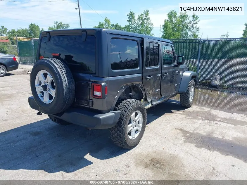 2022 Jeep Wrangler Unlimited Willys 4X4 VIN: 1C4HJXDM4NW143821 Lot: 39748785