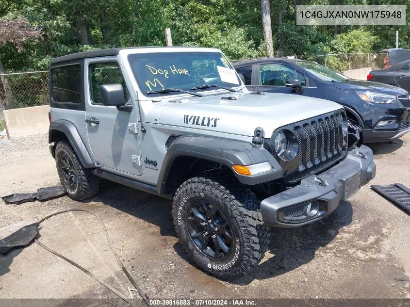 2022 Jeep Wrangler Willys 4X4 VIN: 1C4GJXAN0NW175948 Lot: 39816883