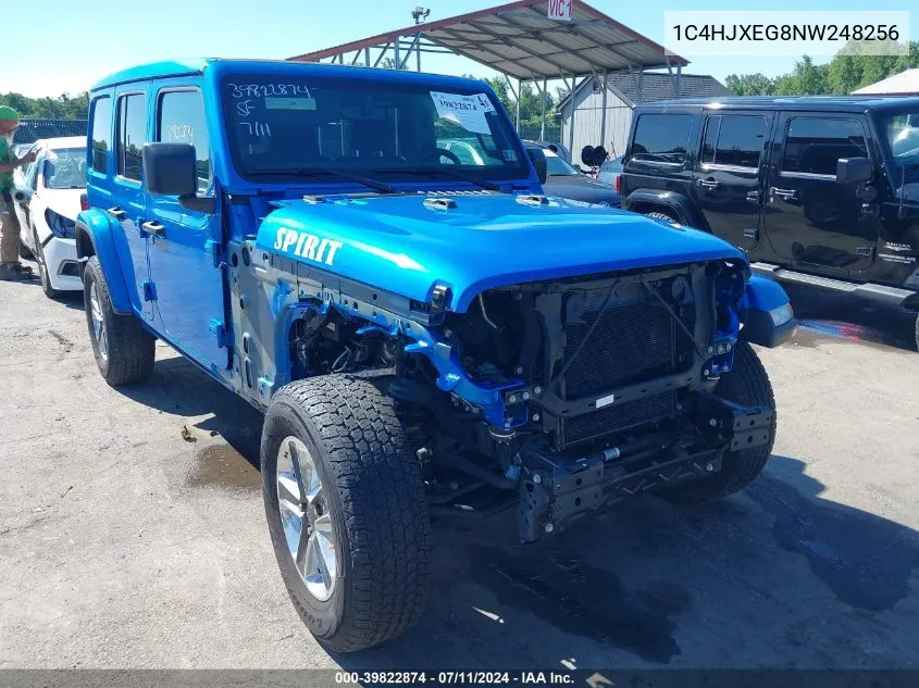 2022 Jeep Wrangler Unlimited Sahara 4X4 VIN: 1C4HJXEG8NW248256 Lot: 39822874