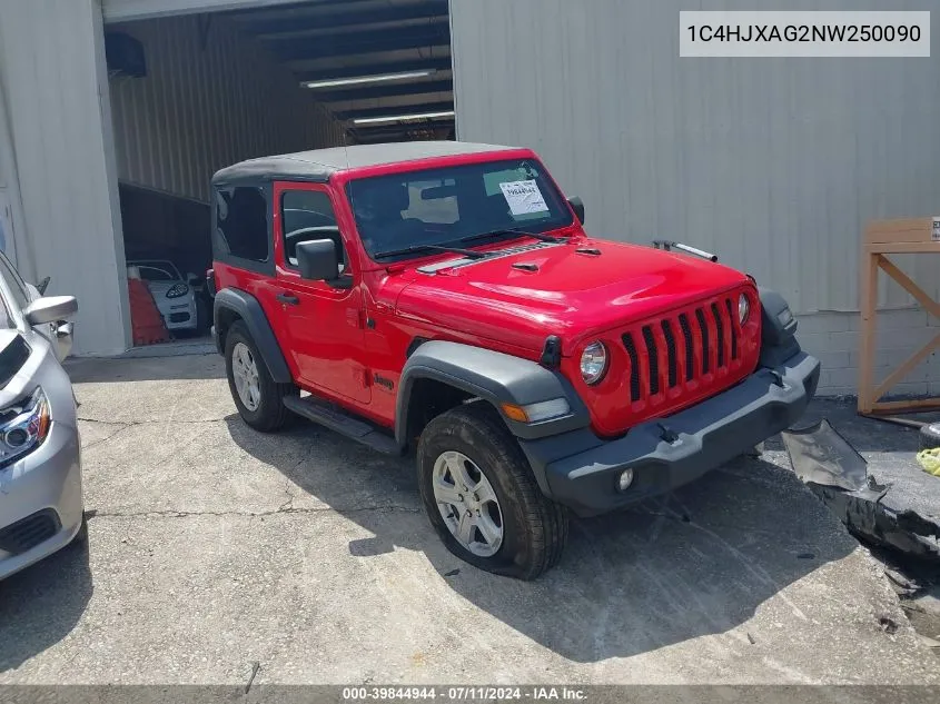 1C4HJXAG2NW250090 2022 Jeep Wrangler Sport S 4X4