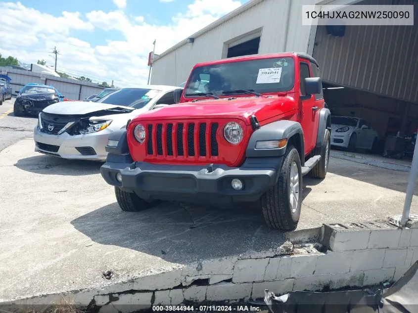 1C4HJXAG2NW250090 2022 Jeep Wrangler Sport S 4X4