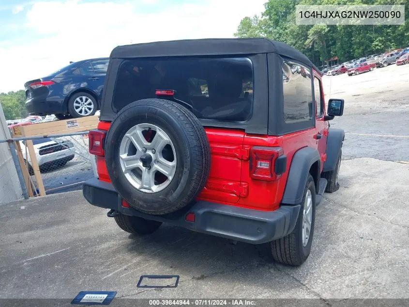 2022 Jeep Wrangler Sport S 4X4 VIN: 1C4HJXAG2NW250090 Lot: 39844944