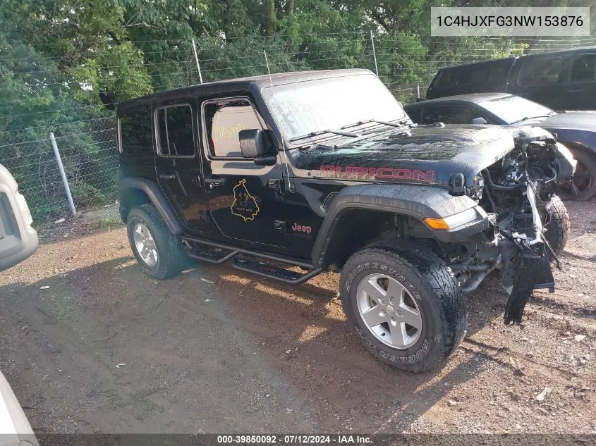 2022 Jeep Wrangler Unlimited Rubicon 4X4 VIN: 1C4HJXFG3NW153876 Lot: 39850092