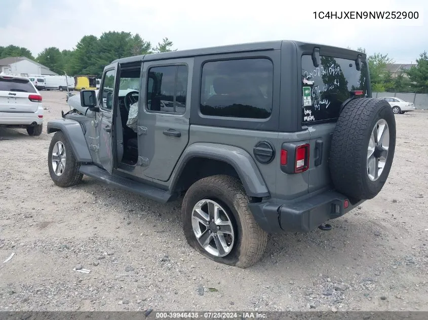 2022 Jeep Wrangler Unlimited Sahara 4X4 VIN: 1C4HJXEN9NW252900 Lot: 39946435