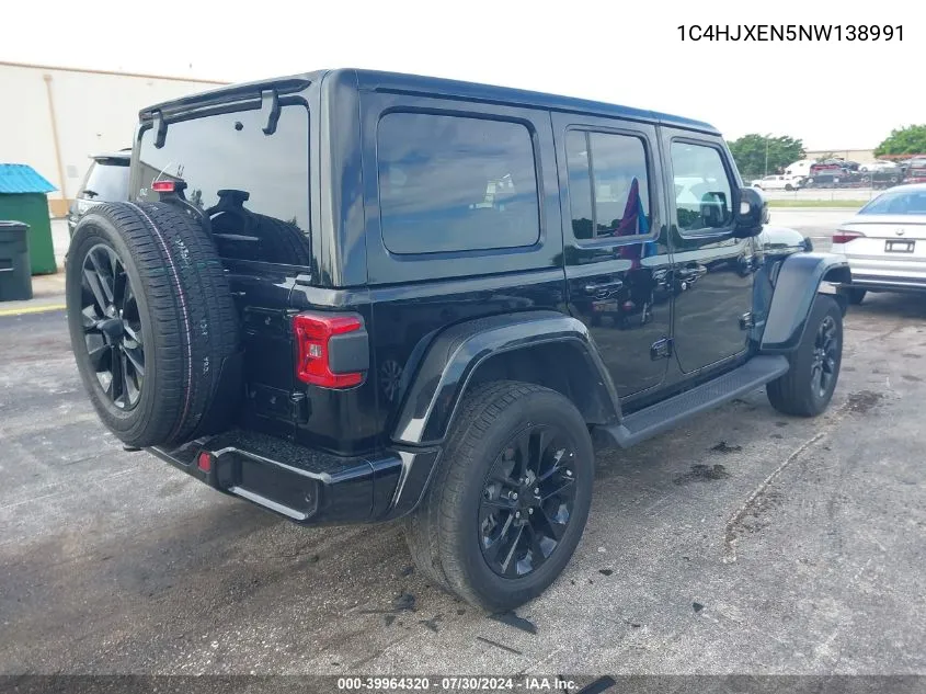 2022 Jeep Wrangler Unlimited Sahara VIN: 1C4HJXEN5NW138991 Lot: 39964320