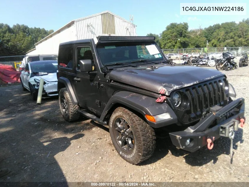 2022 Jeep Wrangler Willys 4X4 VIN: 1C4GJXAG1NW224186 Lot: 39970122