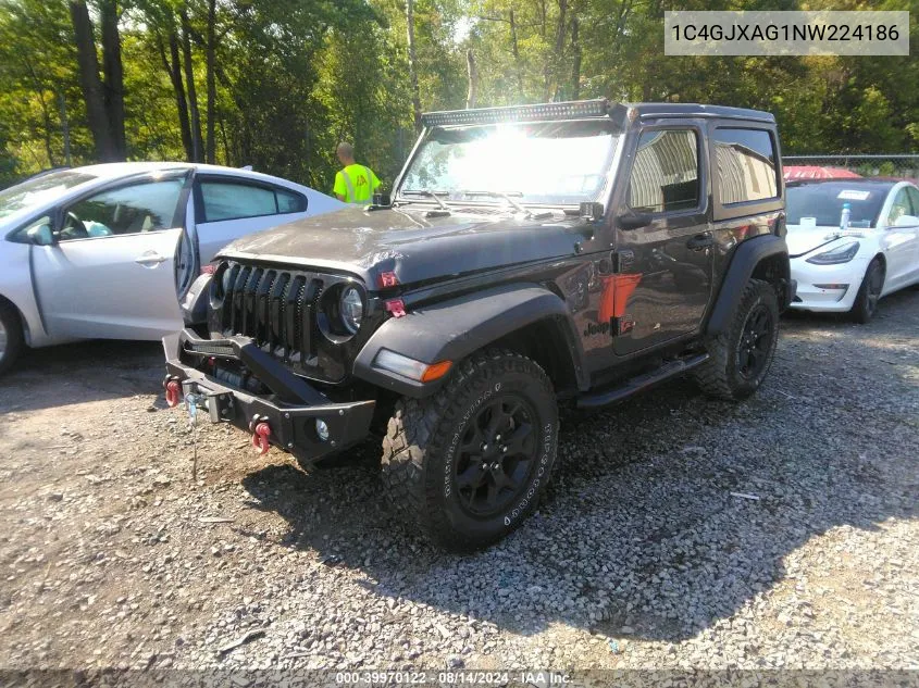 2022 Jeep Wrangler Willys 4X4 VIN: 1C4GJXAG1NW224186 Lot: 39970122