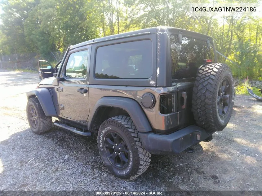 2022 Jeep Wrangler Willys 4X4 VIN: 1C4GJXAG1NW224186 Lot: 39970122