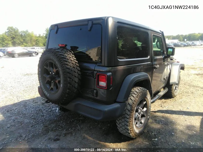 1C4GJXAG1NW224186 2022 Jeep Wrangler Willys 4X4