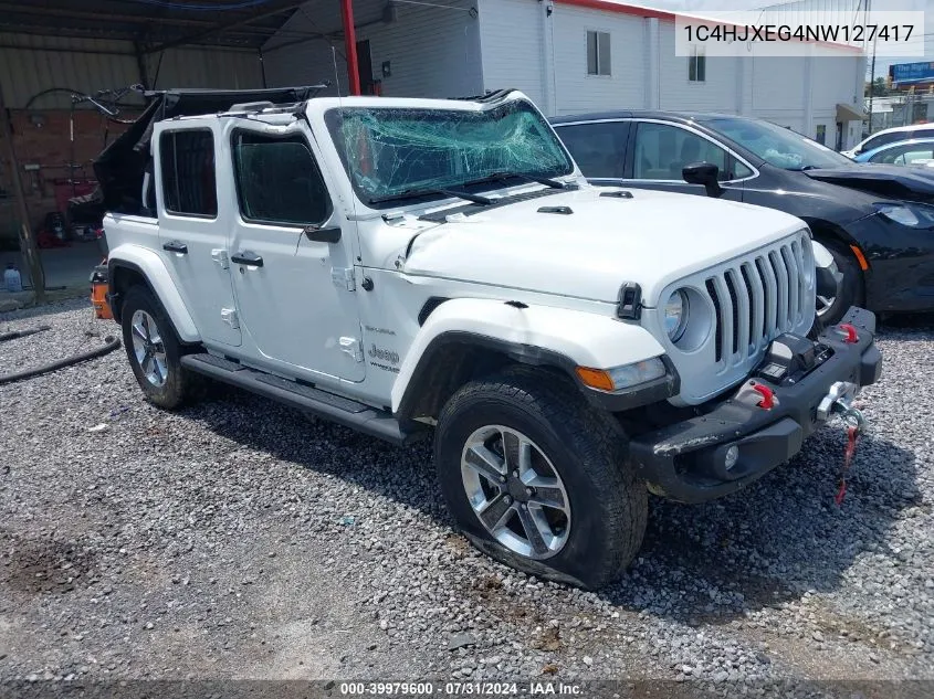 2022 Jeep Wrangler Unlimited Sahara 4X4 VIN: 1C4HJXEG4NW127417 Lot: 39979600