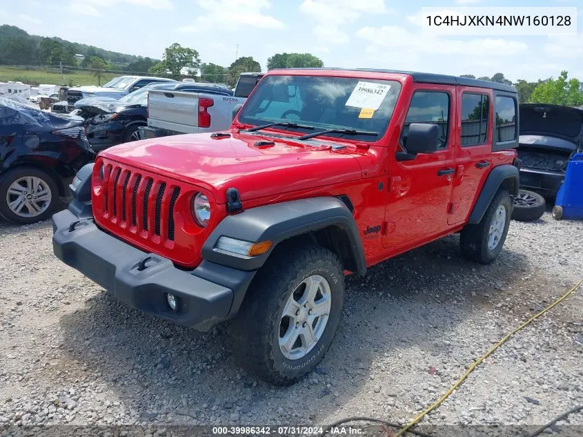 2022 Jeep Wrangler Unlimited Sport Rhd 4X4 VIN: 1C4HJXKN4NW160128 Lot: 39986342