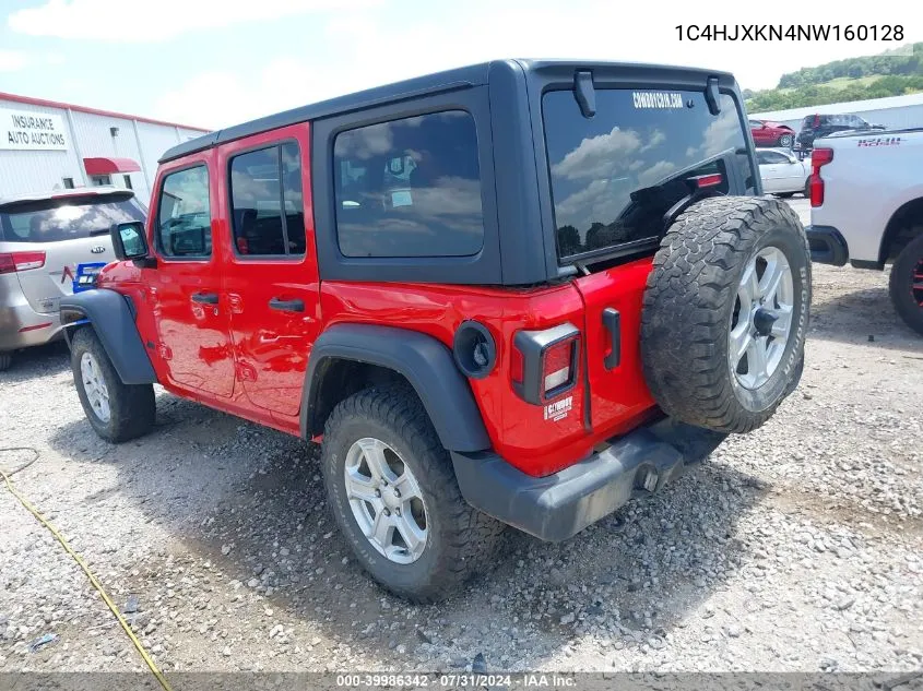 2022 Jeep Wrangler Unlimited Sport Rhd 4X4 VIN: 1C4HJXKN4NW160128 Lot: 39986342