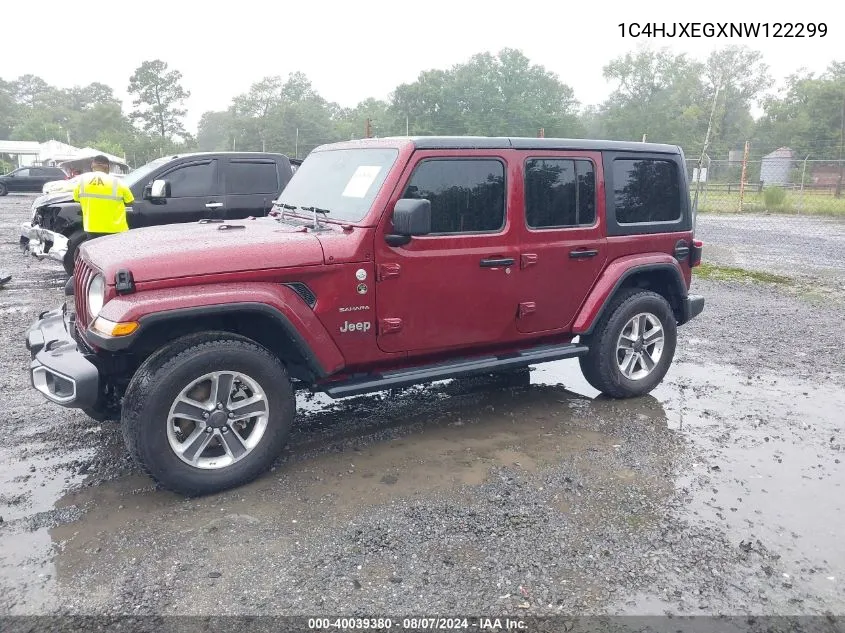 2022 Jeep Wrangler Unlimited Sahara 4X4 VIN: 1C4HJXEGXNW122299 Lot: 40039380