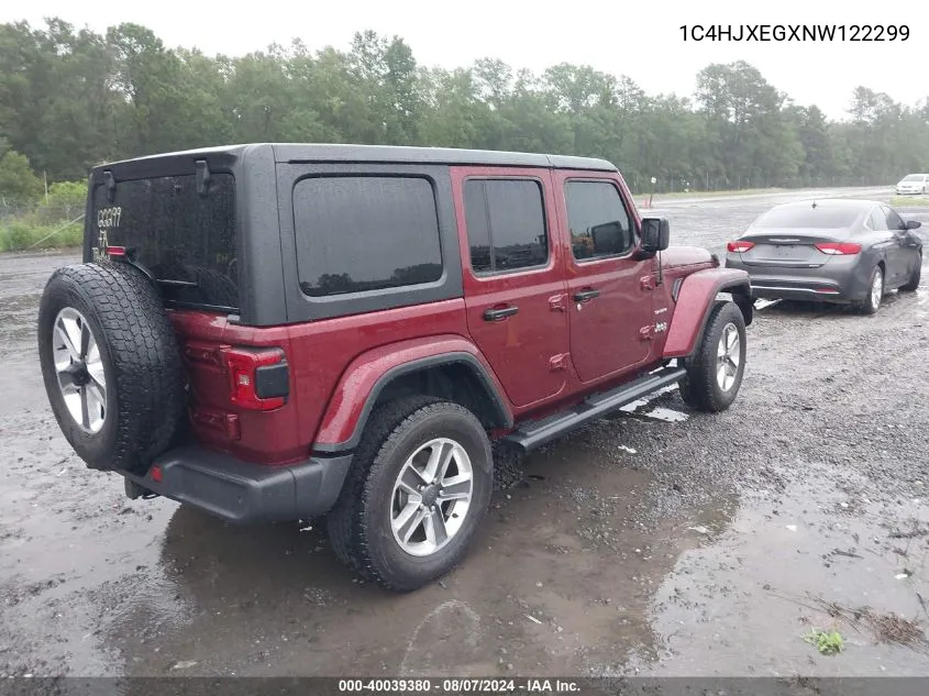 2022 Jeep Wrangler Unlimited Sahara 4X4 VIN: 1C4HJXEGXNW122299 Lot: 40039380