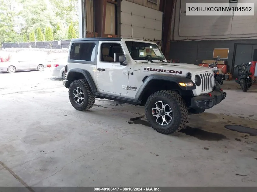 2022 Jeep Wrangler Rubicon 4X4 VIN: 1C4HJXCG8NW184562 Lot: 40105417