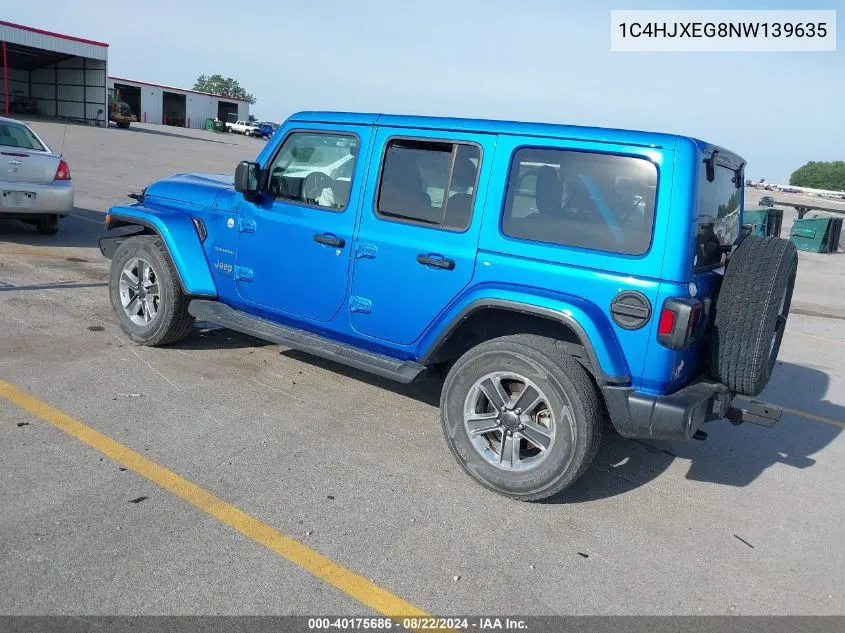 2022 Jeep Wrangler Unlimited Sahara 4X4 VIN: 1C4HJXEG8NW139635 Lot: 40175686