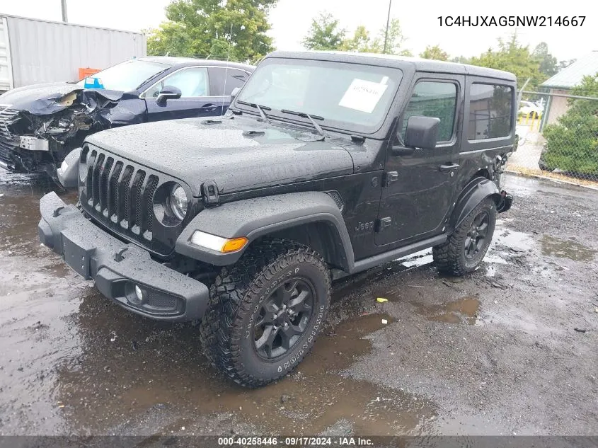 2022 Jeep Wrangler Willys 4X4 VIN: 1C4HJXAG5NW214667 Lot: 40258446